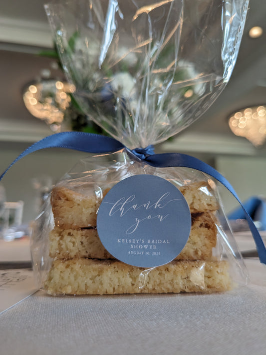 20 Personalized Baggies with Sticker and Ribbon