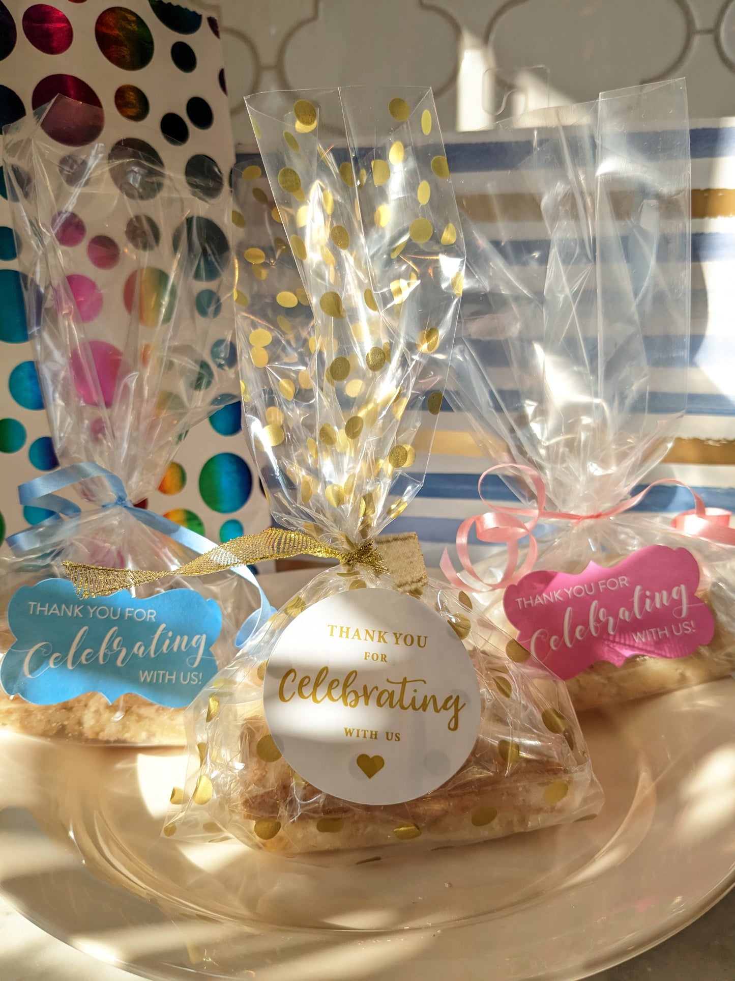 10 Baggies- Thank You Sticker with Ribbon